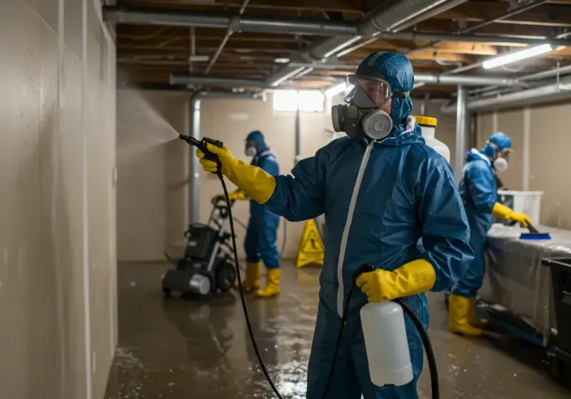 Basement Sanitization and Antimicrobial Treatment process in Westhampton, MA